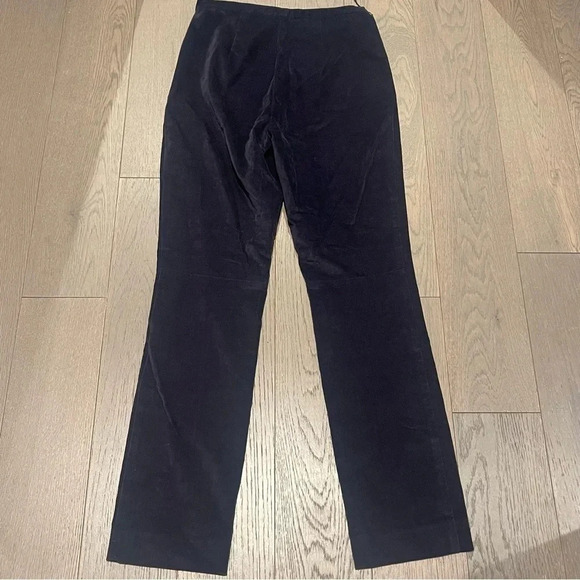 Aritzia Babaton Nigel Velvet High Waist Pants Navy Straight Leg Women’s Dress - Picture 6 of 10